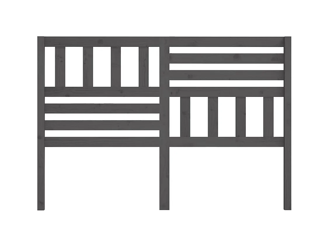 Hoofdbord 126x4x100 cm massief grenenhout grijs