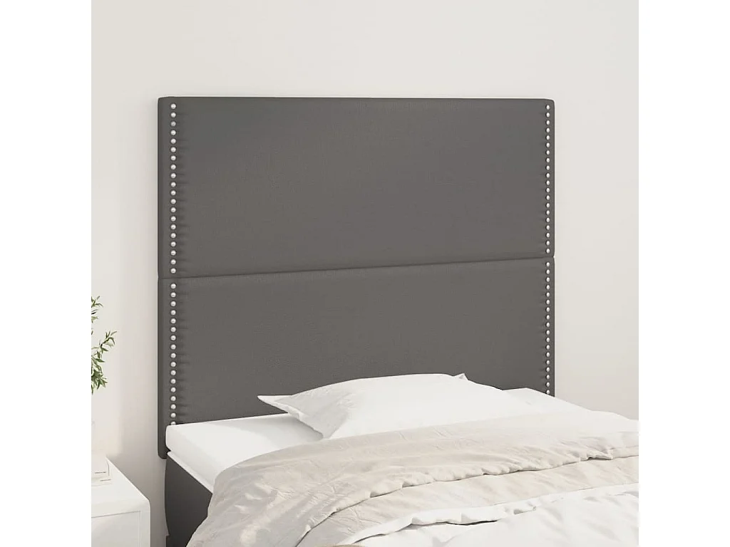 Hoofdbord grijs 100x5x118/128 cm kunstleer