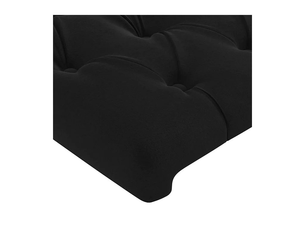 Testiera ad Orecchio Nera 203x23x118/128 cm in Velluto