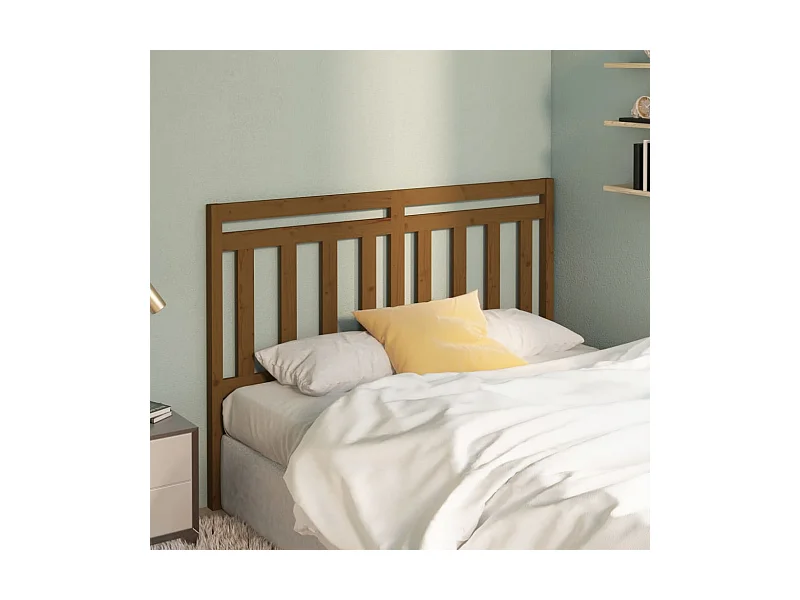 Tête de lit Marron miel 126x4x100 cm Bois massif de pin