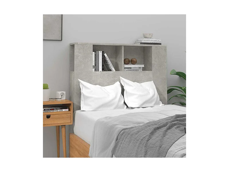 Armoire de tête de lit Gris béton 100x18,5x102,5 cm
