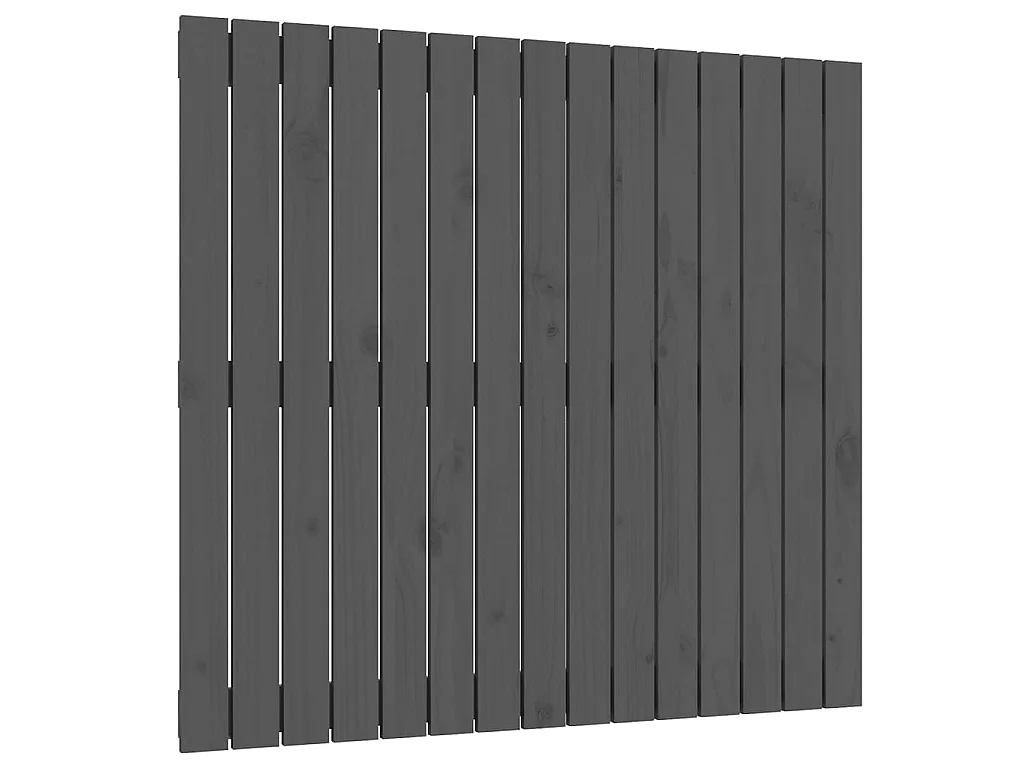 Tête de lit murale Gris 95,5x3x90 cm Bois massif de pin