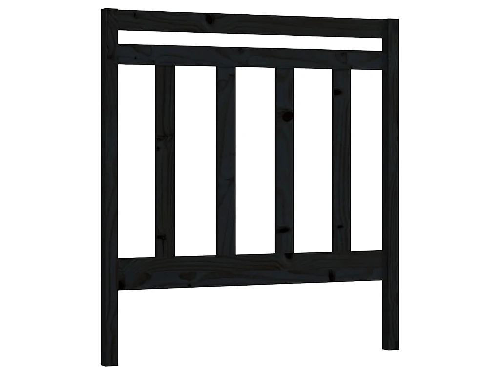 Tête de lit Noir 96x4x100 cm Bois massif de pin