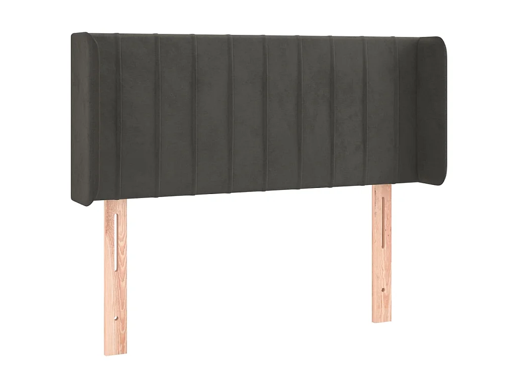 Testiera ad Orecchio Grigio Scuro 103x16x78/88 cm in Velluto