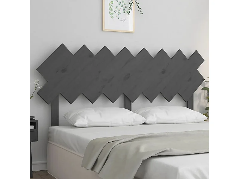 Hoofdbord 159,5x3x80,5 cm massief grenenhout grijs