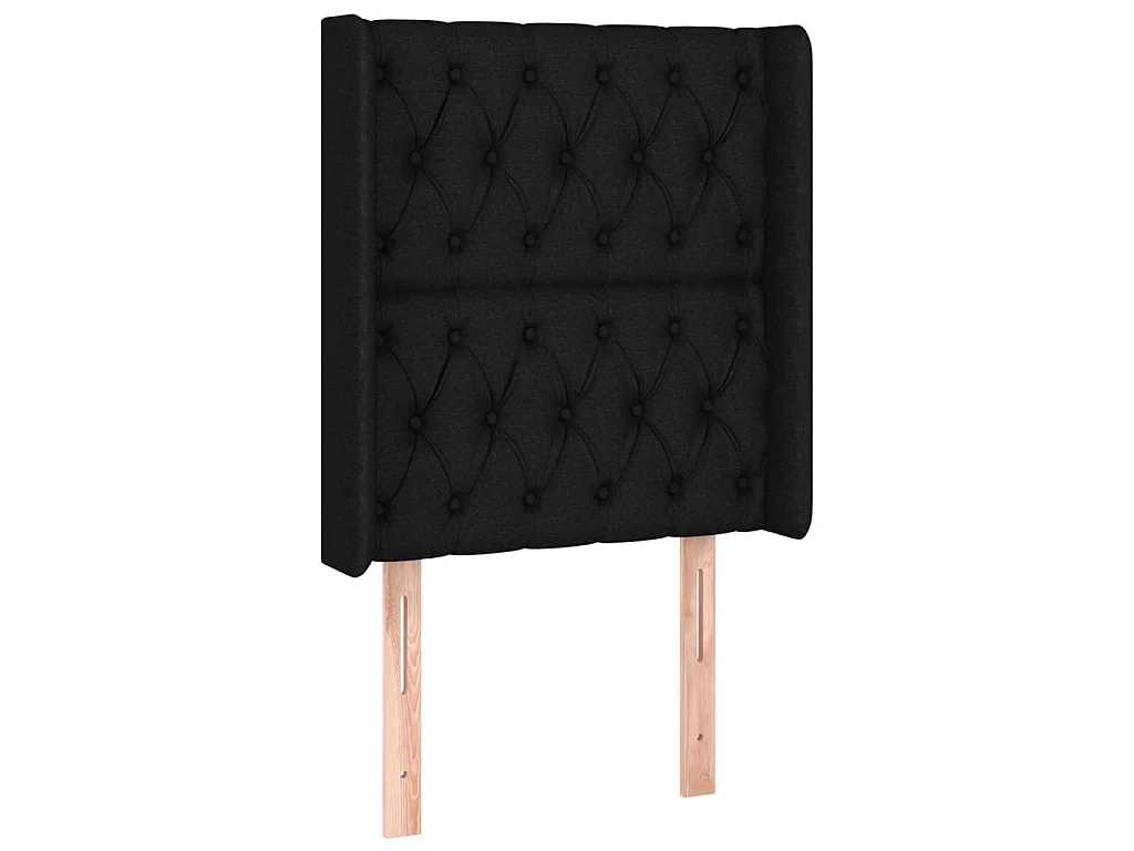 Kopfteil mit Ohren Schwarz 83x16x118/128 cm Stoff
