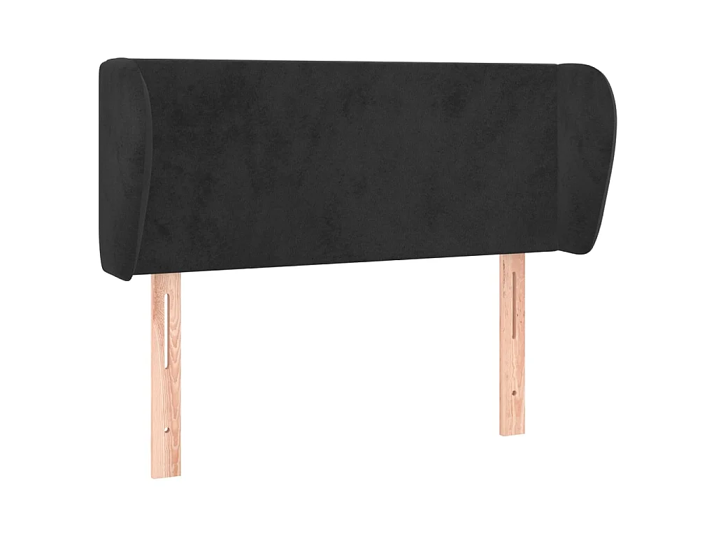 Tête de lit avec oreilles Noir 83x23x78/88 cm Velours