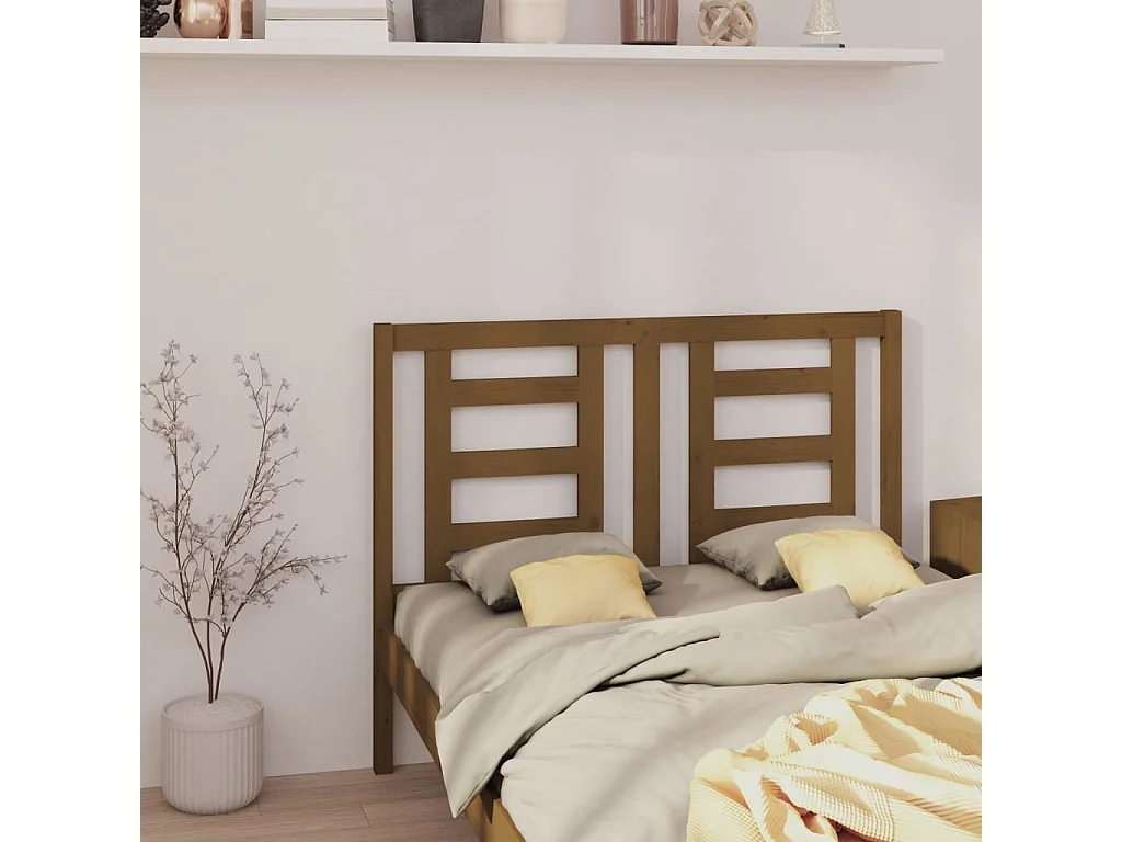 Tête de lit Marron miel 126x4x100 cm Bois massif de pin