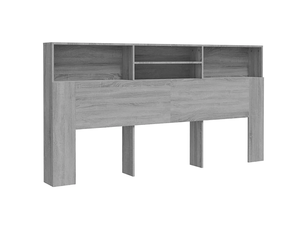 Kopfteil mit Ablagen Grau Sonoma 200x19x103,5 cm