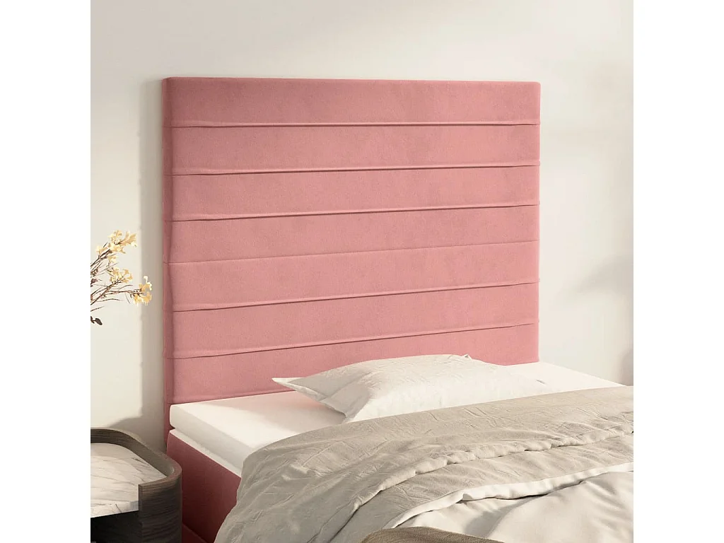 Tête de lit Rose 100x5x118/128 cm Velours