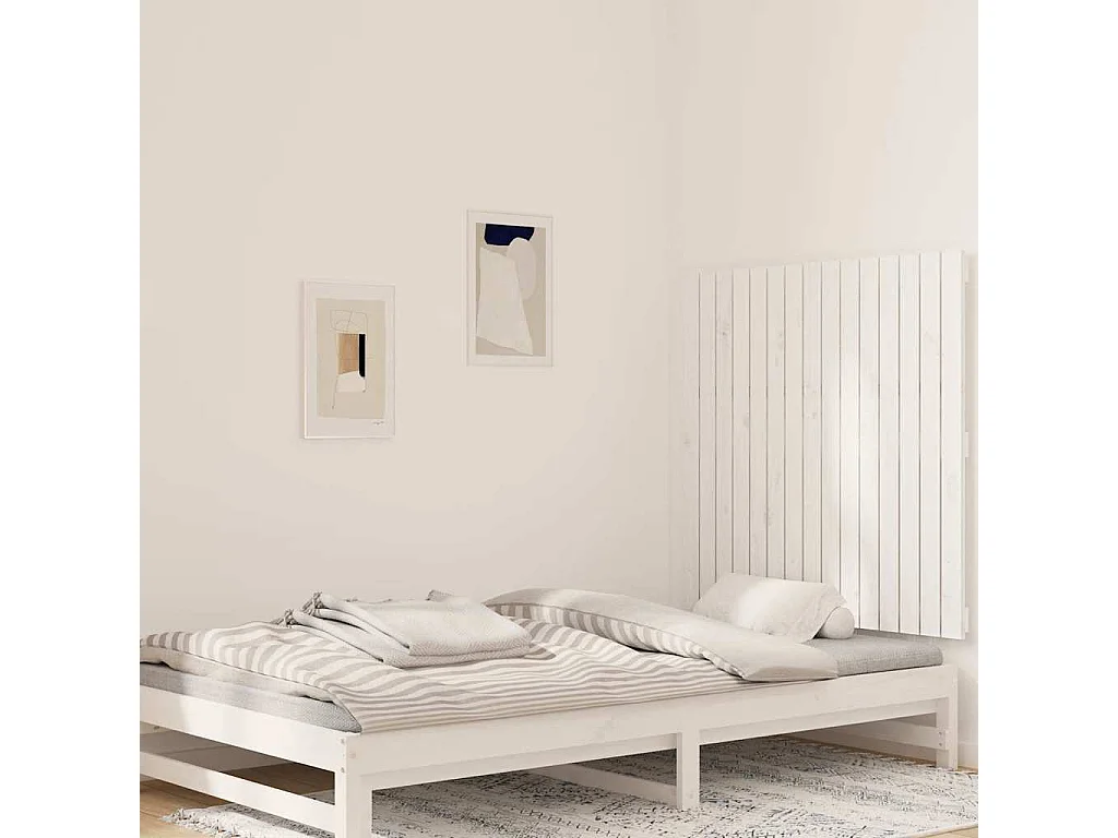 Wandhoofdbord 95,5x3x90 cm massief grenenhout wit