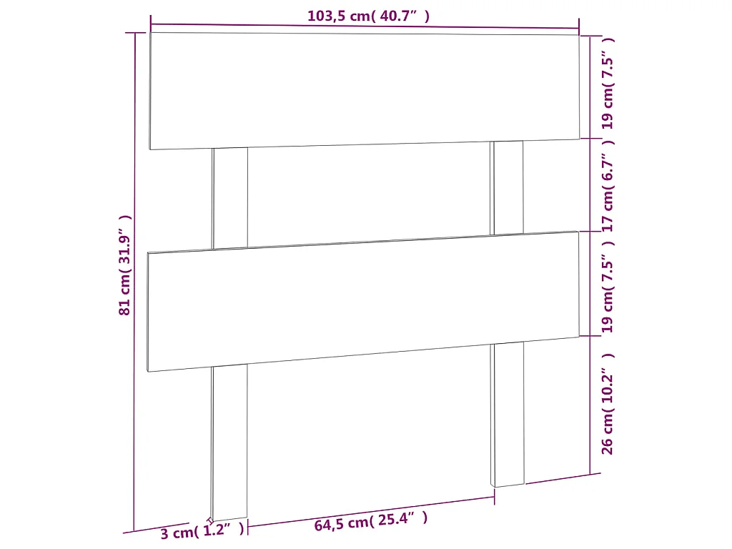 Tête de lit Marron miel 103,5x3x81 cm Bois massif de pin