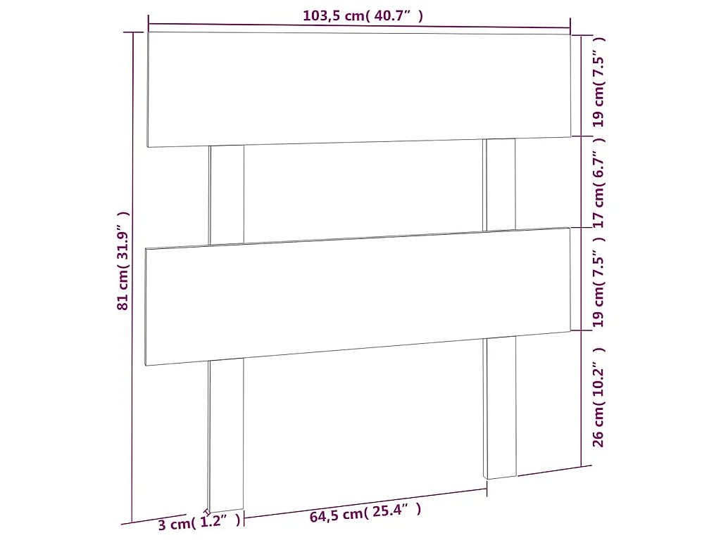 Tête de lit Marron miel 103,5x3x81 cm Bois massif de pin
