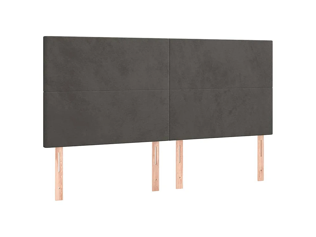 Tête de lit Gris foncé 200 x 5 x 118/128 cm Velours