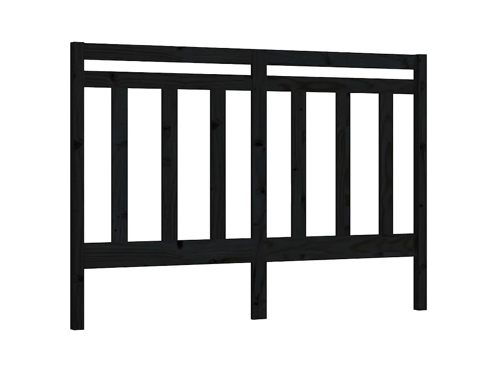 Testiera per Letto Nera 166x4x100 cm in Legno Massello di Pino