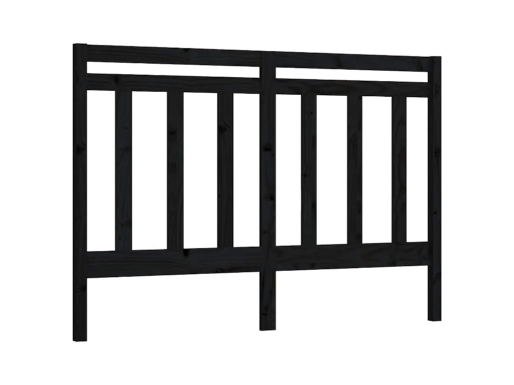 Tête de lit Noir 166x4x100 cm Bois massif de pin