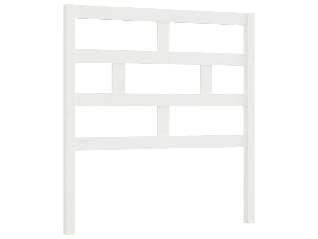 Testiera per Letto Bianca 96x4x100 cm in Legno Massello di Pino