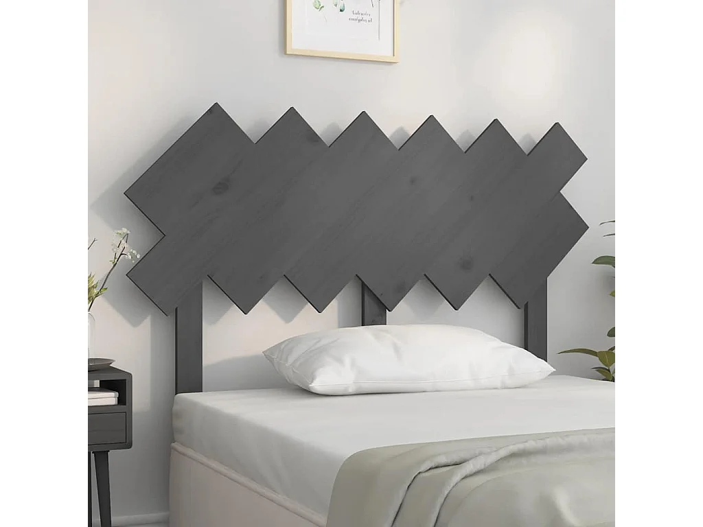 Tête de lit Gris 122,5x3x80,5 cm Bois massif de pin