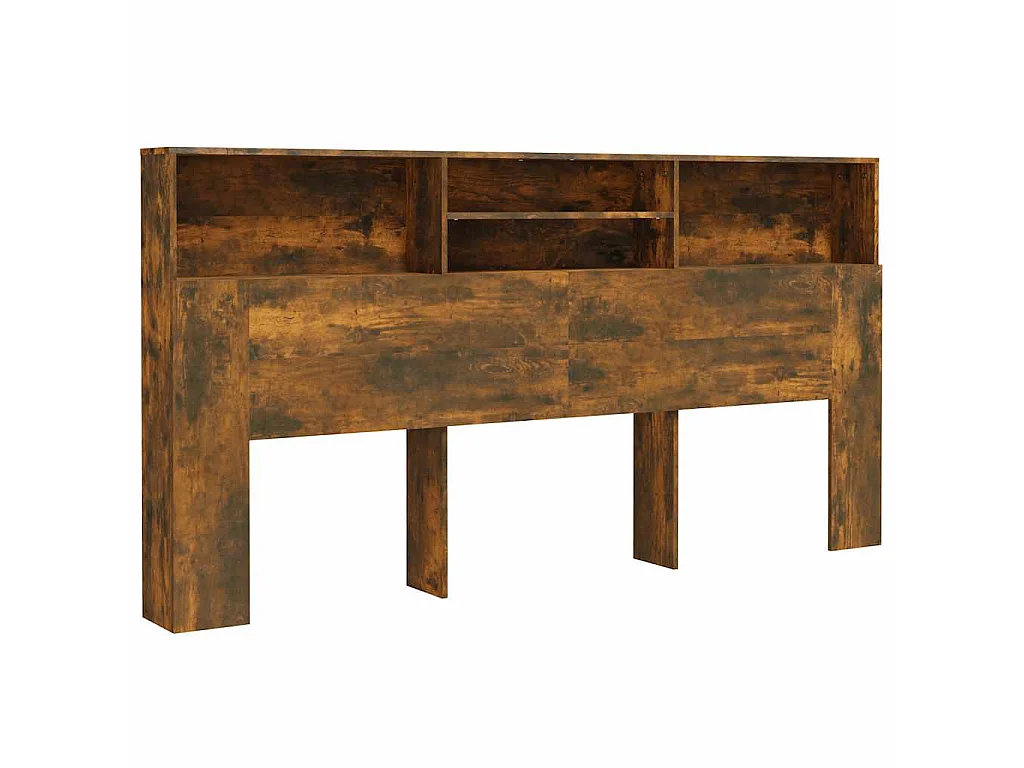 Kopfteil mit Ablagen Räuchereiche 200x19x103,5 cm