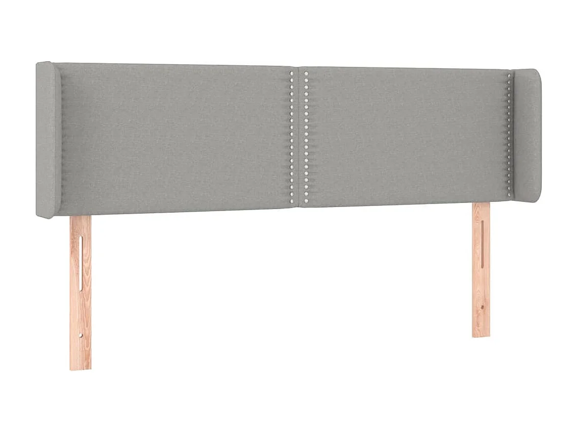 Kopfteil mit Ohren Hellgrau 147x16x78/88 cm Stoff