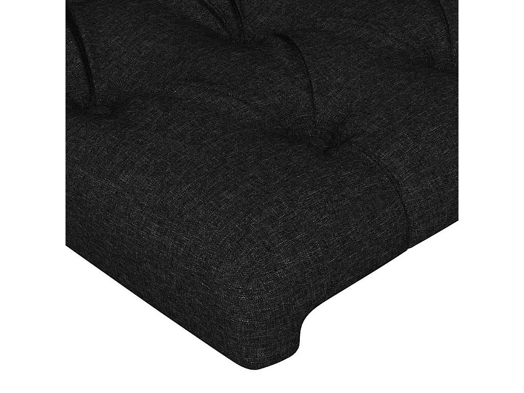 Tête de lit avec oreilles Noir 83x23x118/128 cm Tissu