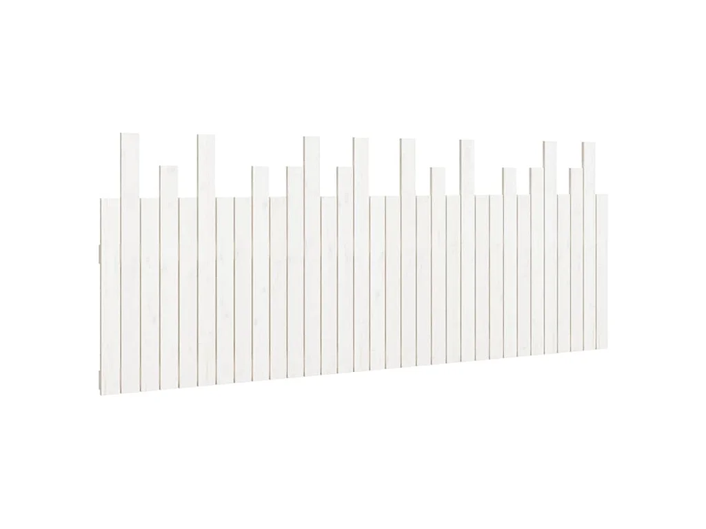 Hoofdbord wandmontage 204x3x80 cm massief grenenhout wit