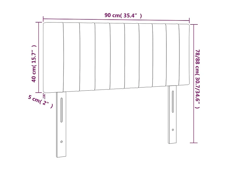 Kopfteil Dunkelgrün 90x5x78/88 cm Samt
