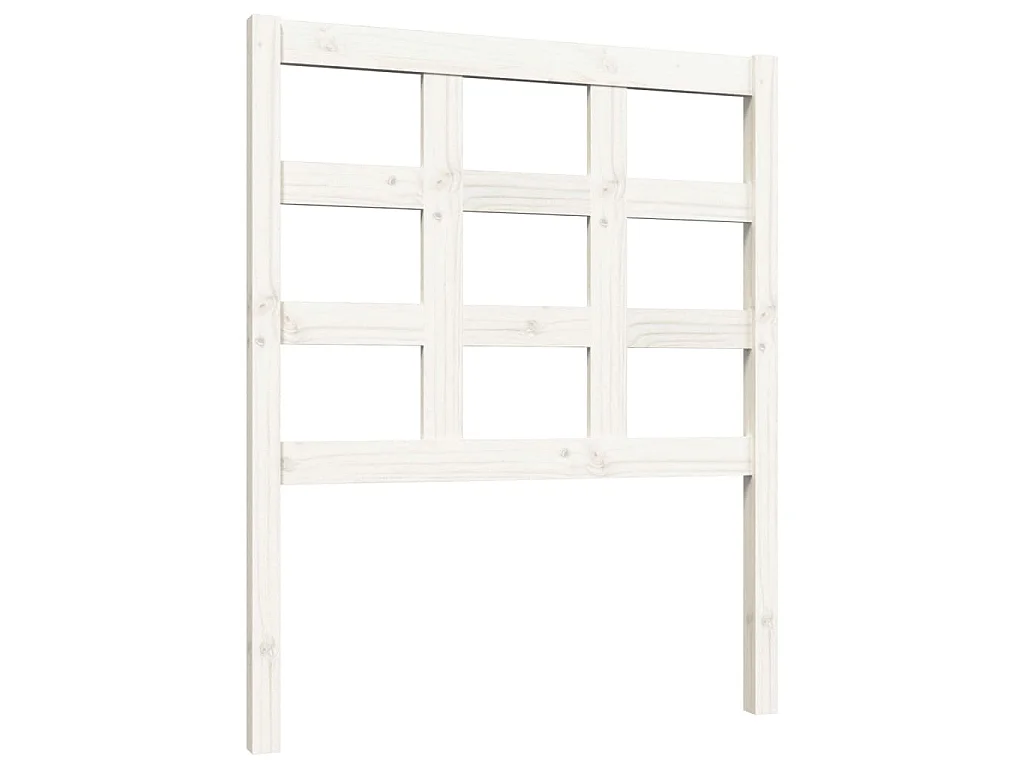 Testiera per Letto Bianca 80,5x4x100 cm Legno Massello di Pino