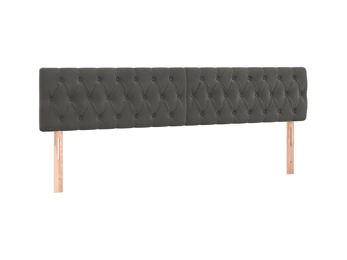 LED Kopfteil Dunkelgrau 180x7x78/88 cm Samt