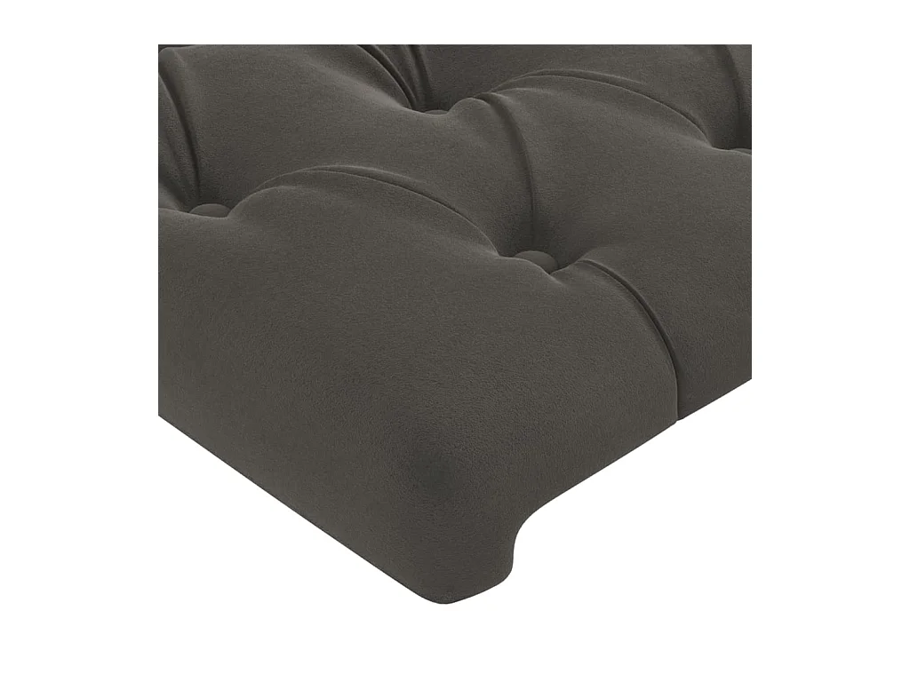 LED Kopfteil Dunkelgrau 180x7x78/88 cm Samt