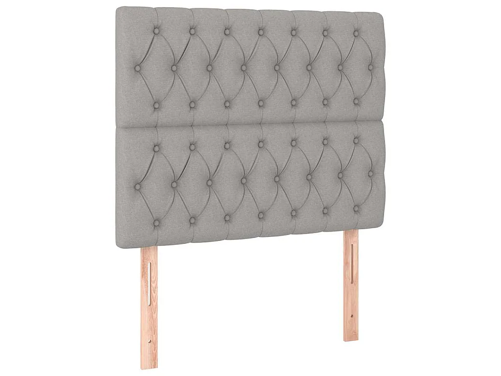 Tête de lit à LED Gris clair 100x7x118/128 cm Tissu