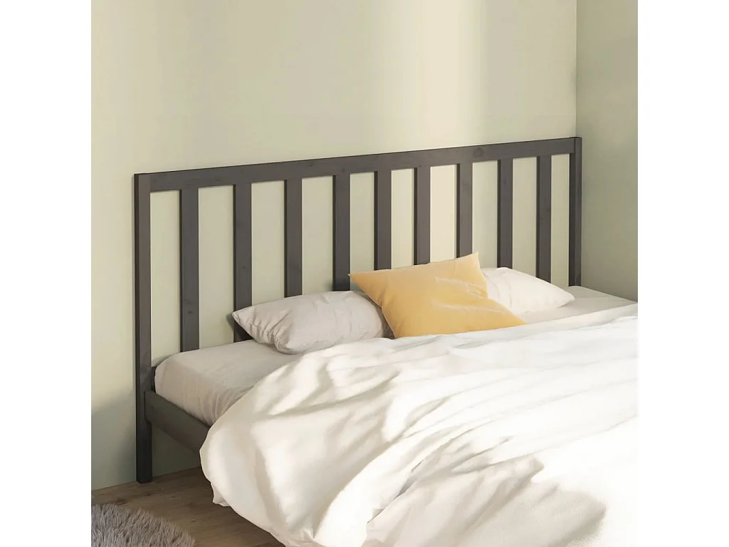 Tête de lit Gris 186x4x100 cm Bois massif de pin
