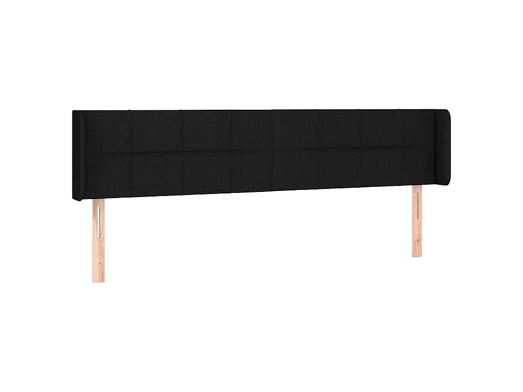Tête de lit avec oreilles Noir 163x16x78/88 cm Tissu