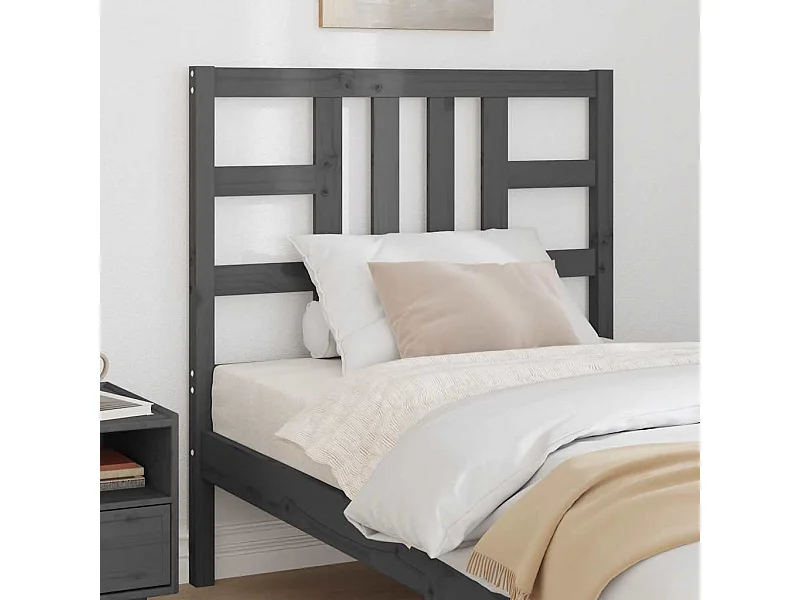 Tête de lit Gris 96x4x100 cm Bois massif de pin