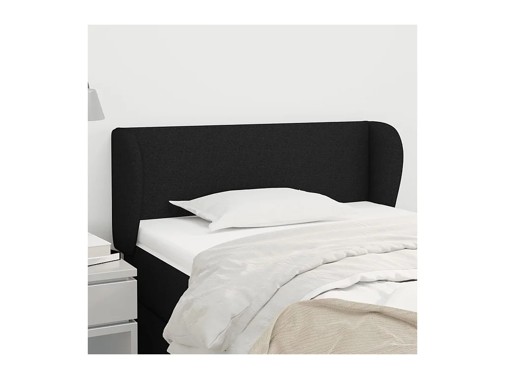 Tête de lit avec oreilles Noir 93x23x78/88 cm Tissu