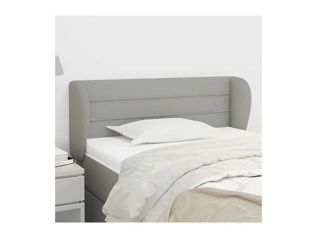 Tête de lit avec oreilles Gris clair 93x23x78/88 cm Tissu
