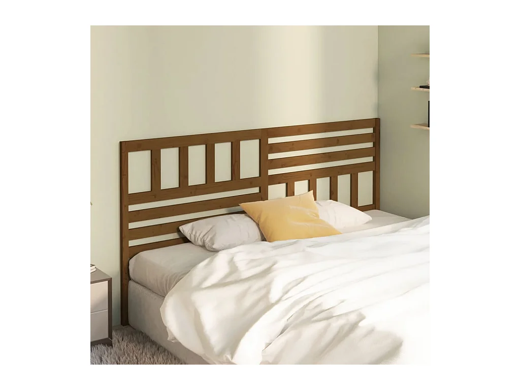 Tête de lit Marron miel 206x4x100 cm Bois massif de pin