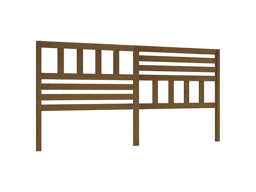 Cabecero de cama madera maciza de pino marrón miel 206x4x100 cm