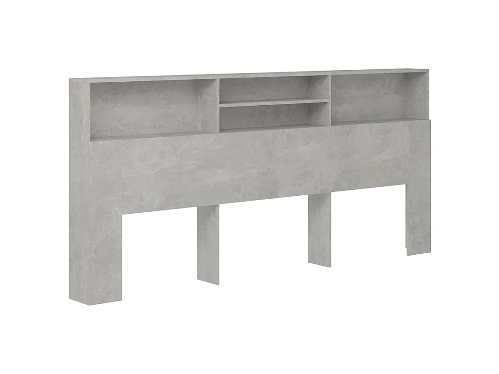 Kopfteil mit Ablagen Betongrau 220x19x103,5 cm