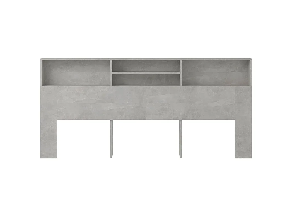 Armoire de tête de lit Gris béton 220x19x101,5 cm