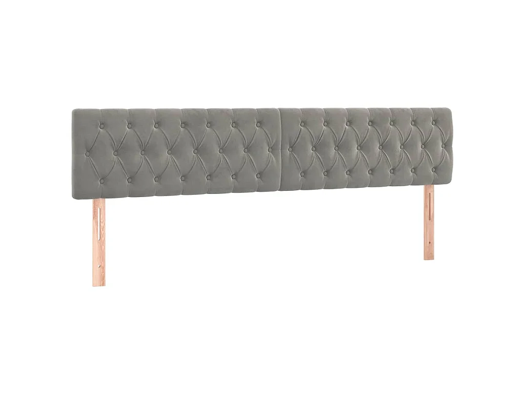 Kopfteile Hellgrau 200x7x78/88 cm Samt