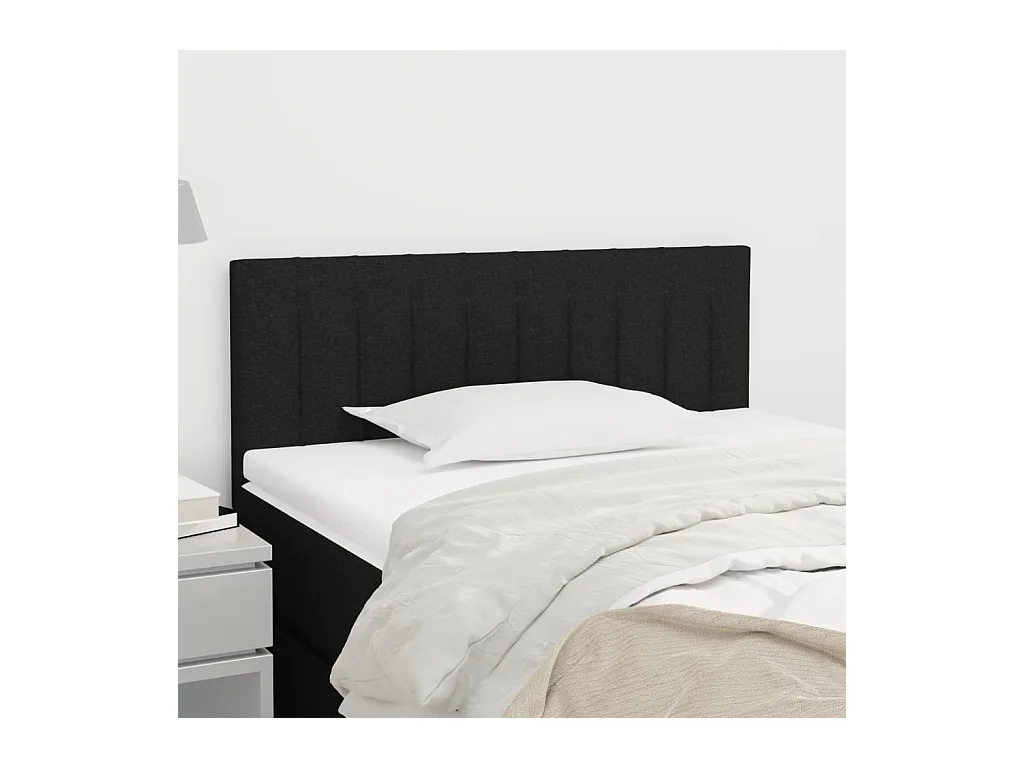 Testiera Nera 90x5x78/88 cm in Tessuto