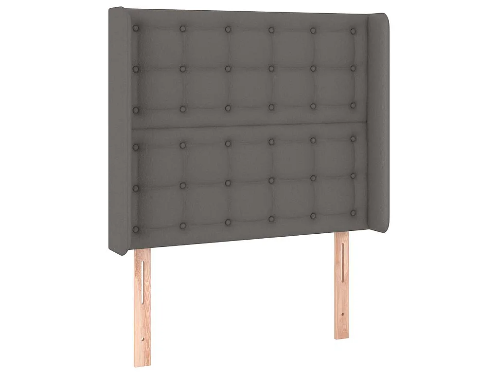 Tête de lit avec oreilles Gris 103x16x118/128 cm Similicuir