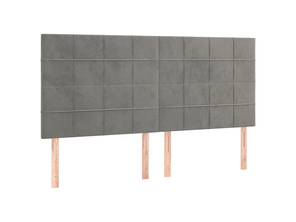 Hoofdbord lichtgrijs 180x5x118/128 cm fluweel