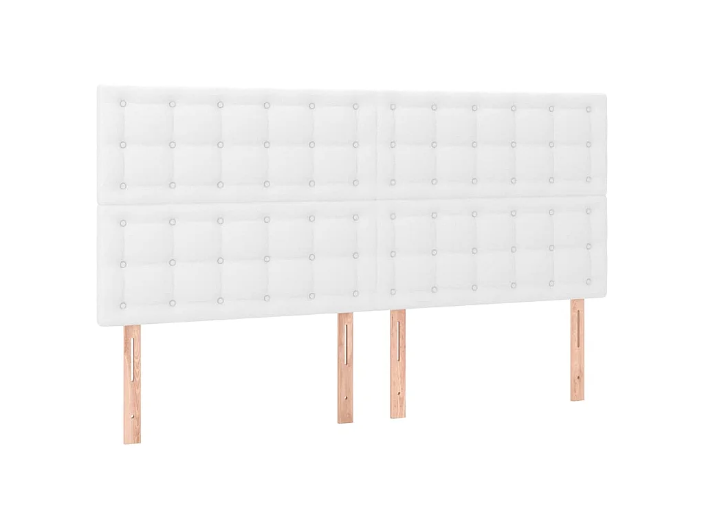 Tête de lit à LED Blanc 200x5x118/128 cm Similicuir