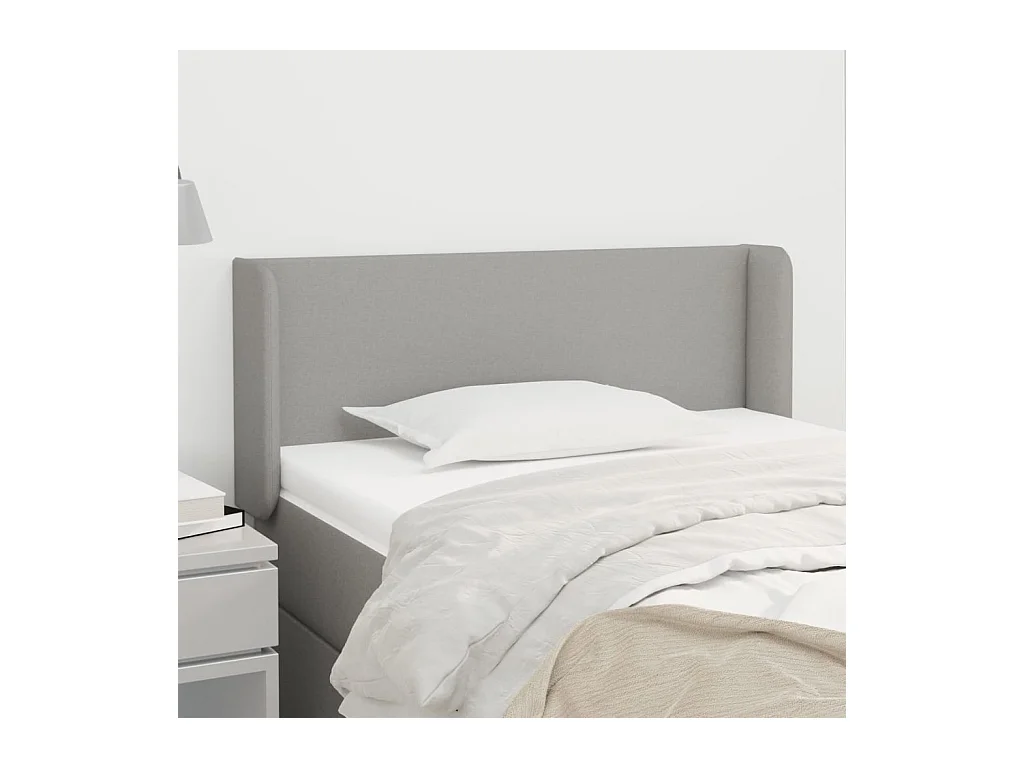 Tête de lit avec oreilles Gris clair 83x16x78/88 cm Tissu
