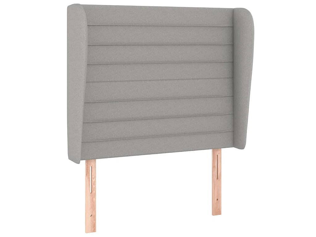 Tête de lit avec oreilles Gris clair 83x23x118/128 cm Tissu