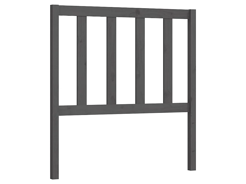Testiera per Letto Grigia 81x4x100 cm in Legno Massello di Pino
