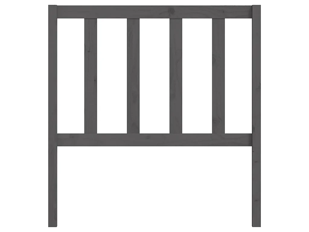 Testiera per Letto Grigia 81x4x100 cm in Legno Massello di Pino