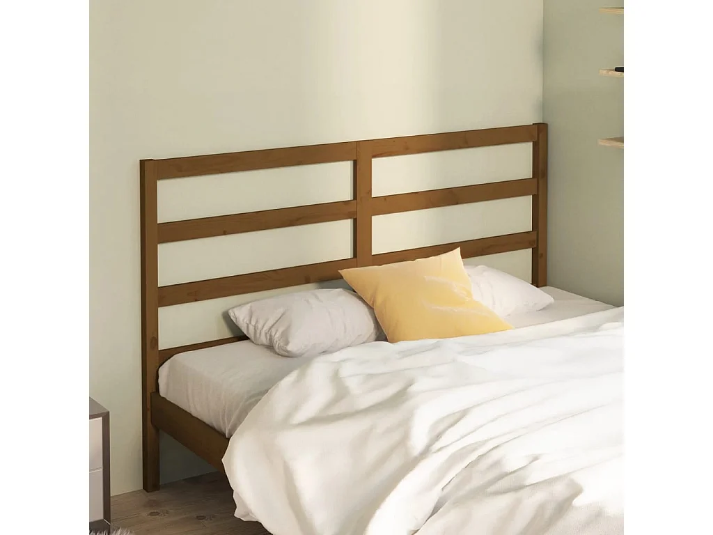 Tête de lit Marron miel 156x4x100 cm Bois massif de pin